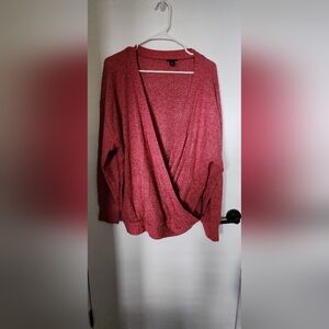 Torrid V-Neck Sweater in Rich Pink